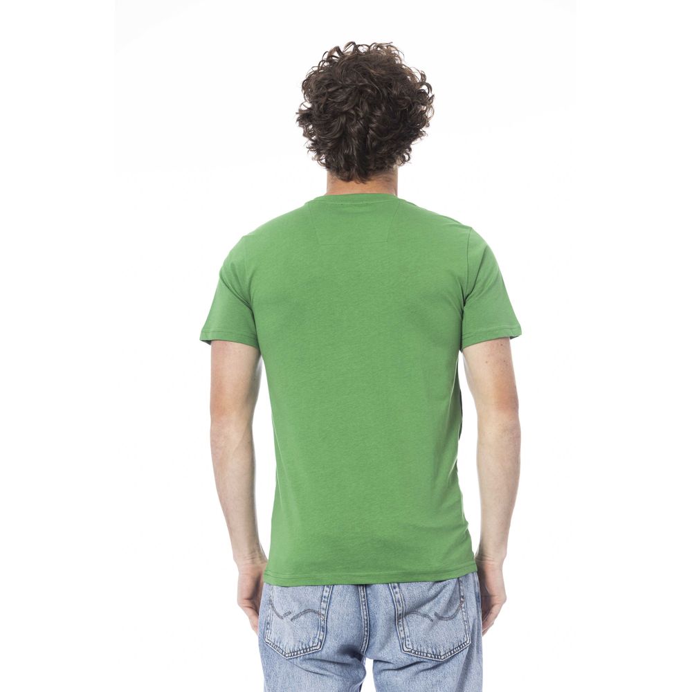 Green Cotton Men T-Shirt-Cavalli Class-LabelTerrace.com