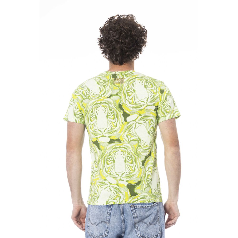 Green Cotton Men T-Shirt-Cavalli Class-LabelTerrace.com