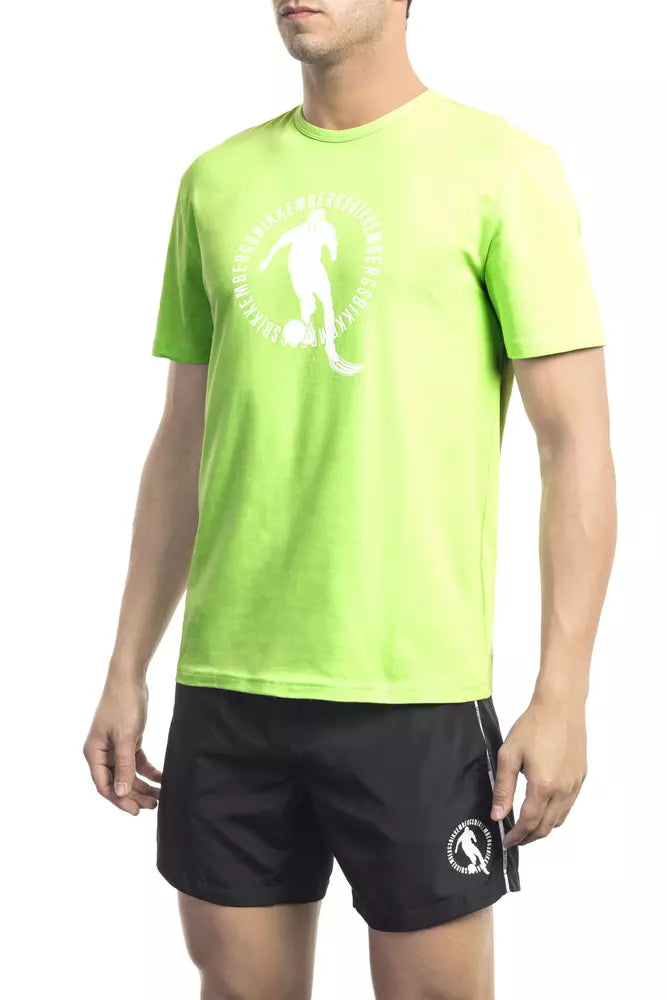 Green Cotton Men T-Shirt-Bikkembergs-LabelTerrace.com