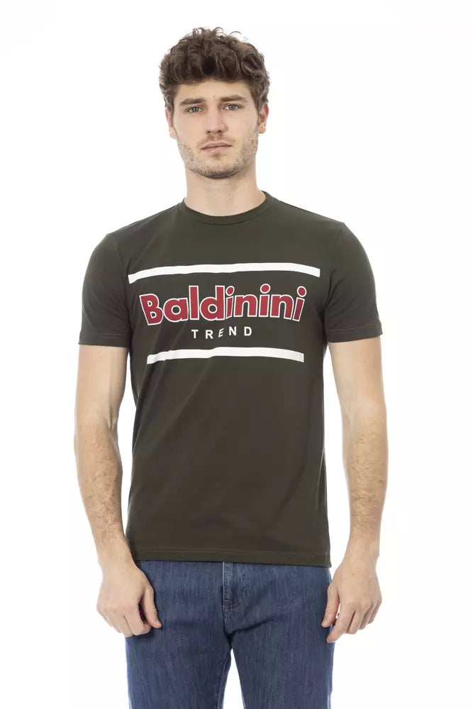 Green Cotton Men T-Shirt-Baldinini Trend-LabelTerrace.com