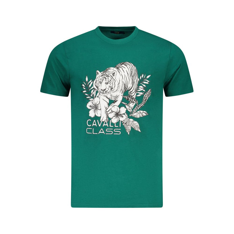 Green Cotton Men T-Shirt