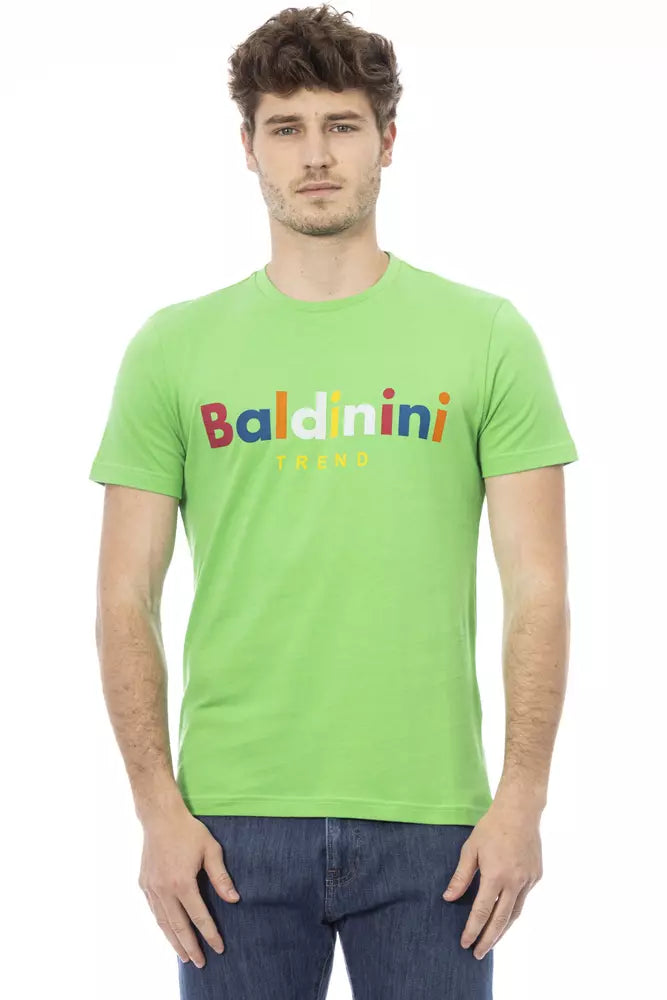 Green Cotton Men T-Shirt-Baldinini Trend-LabelTerrace.com