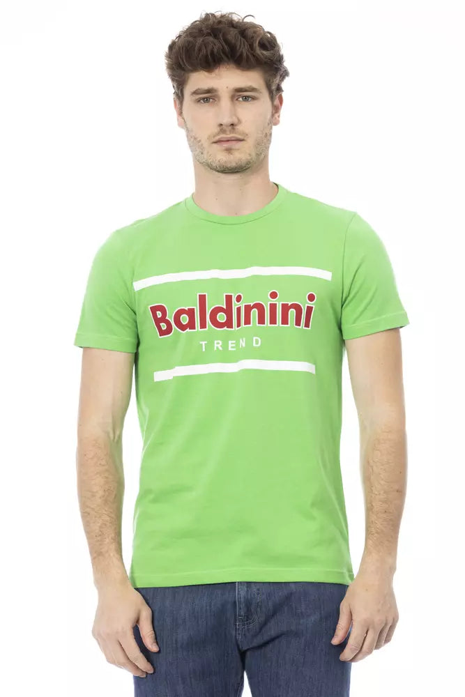 Green Cotton Men T-Shirt-Baldinini Trend-LabelTerrace.com