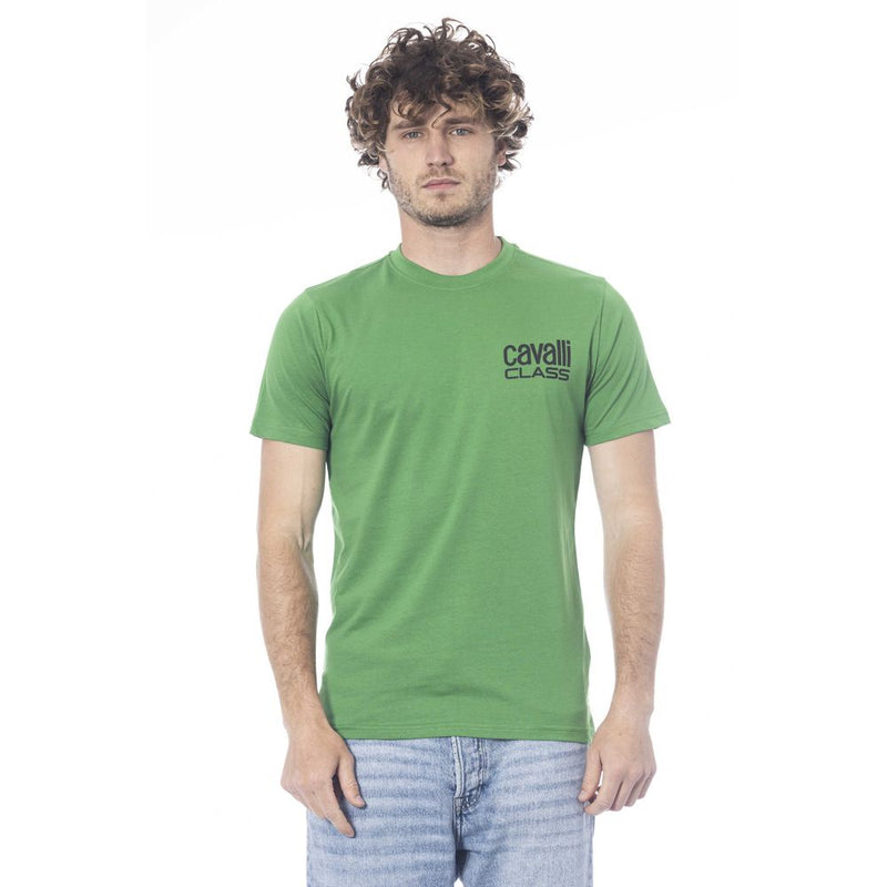 Green Cotton Men T-Shirt-Cavalli Class-LabelTerrace.com