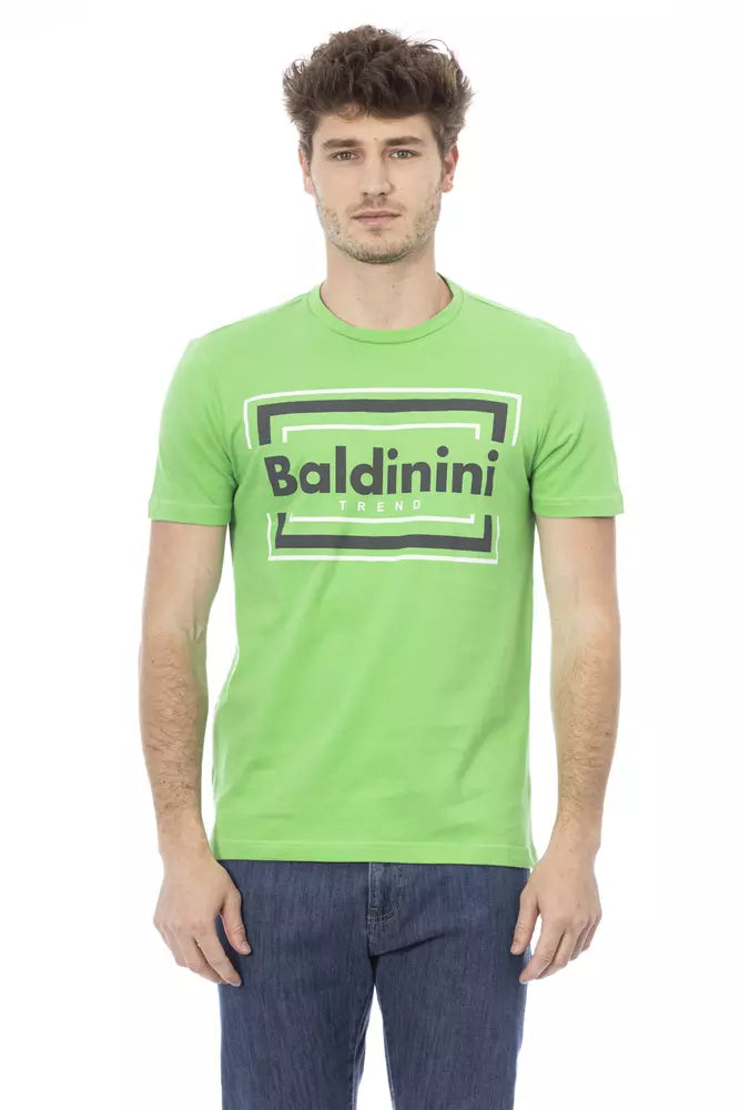 Green Cotton Men T-Shirt-Baldinini Trend-LabelTerrace.com
