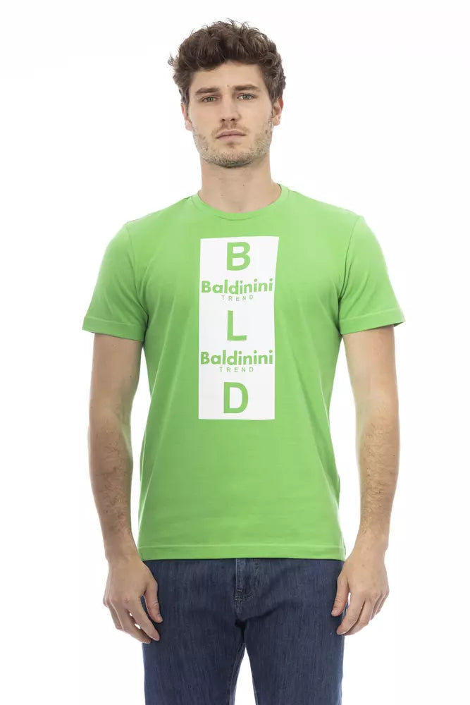 Green Cotton Men T-Shirt-Baldinini Trend-LabelTerrace.com