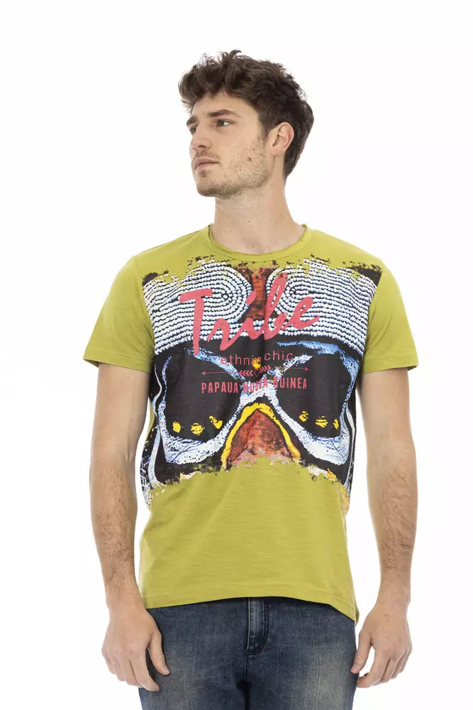 Green Cotton Men's T-Shirt-Trussardi Action-LabelTerrace.com
