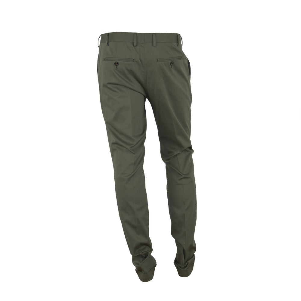Green Cotton Men's Trouser-Made in Italy-LabelTerrace.com