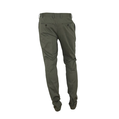 Green Cotton Men's Trouser-Made in Italy-LabelTerrace.com