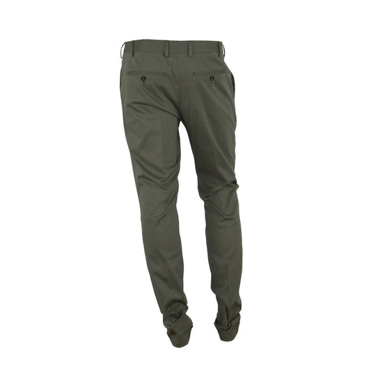 Green Cotton Men's Trouser-Made in Italy-LabelTerrace.com