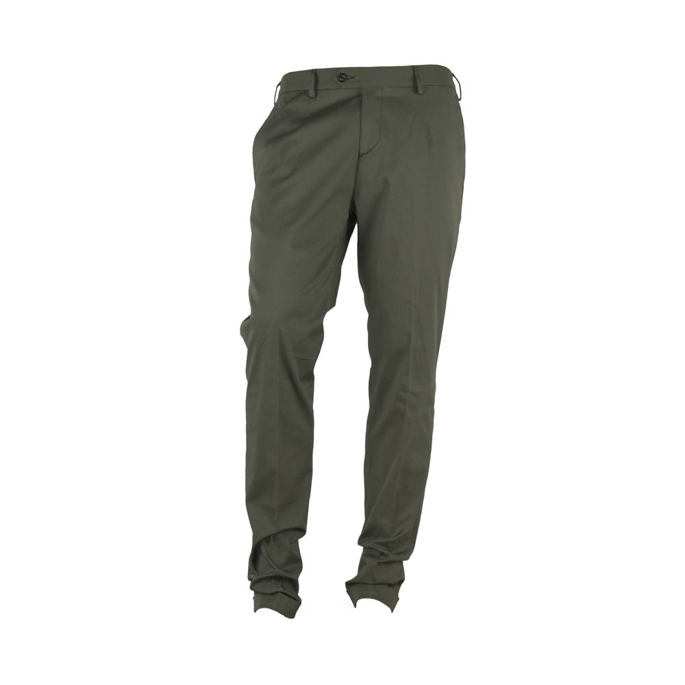 Green Cotton Men's Trouser-Made in Italy-LabelTerrace.com