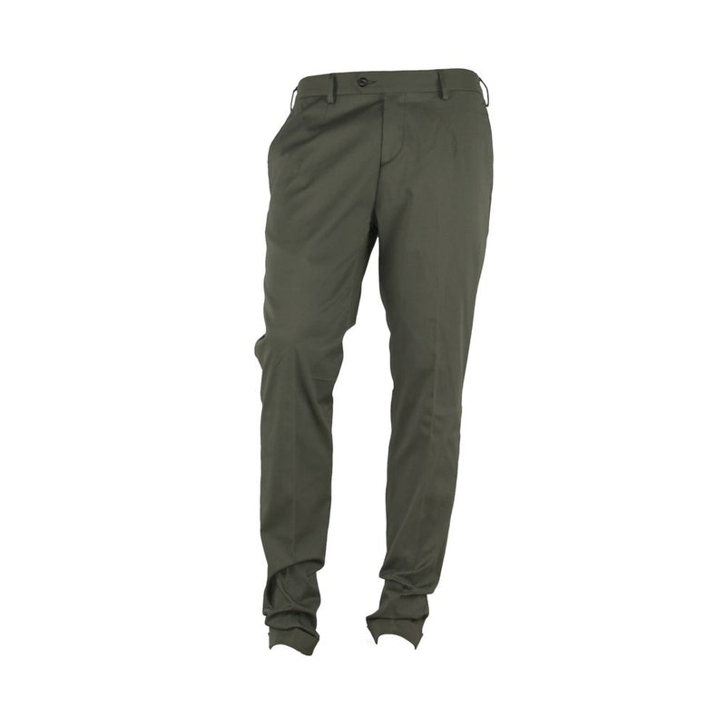 Green Cotton Men's Trouser-Made in Italy-LabelTerrace.com