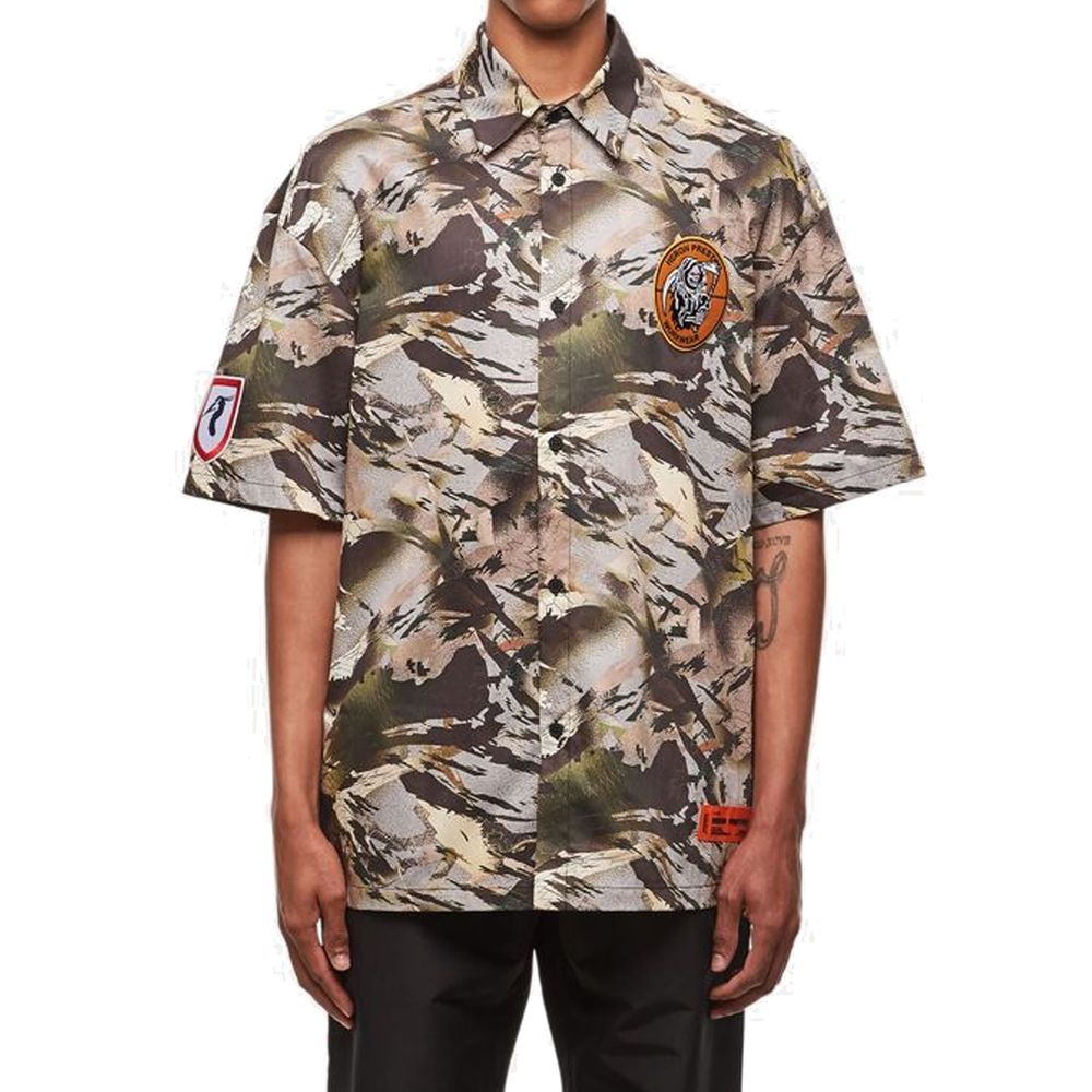 Camouflage Popline Shirt-Heron Preston-LabelTerrace.com