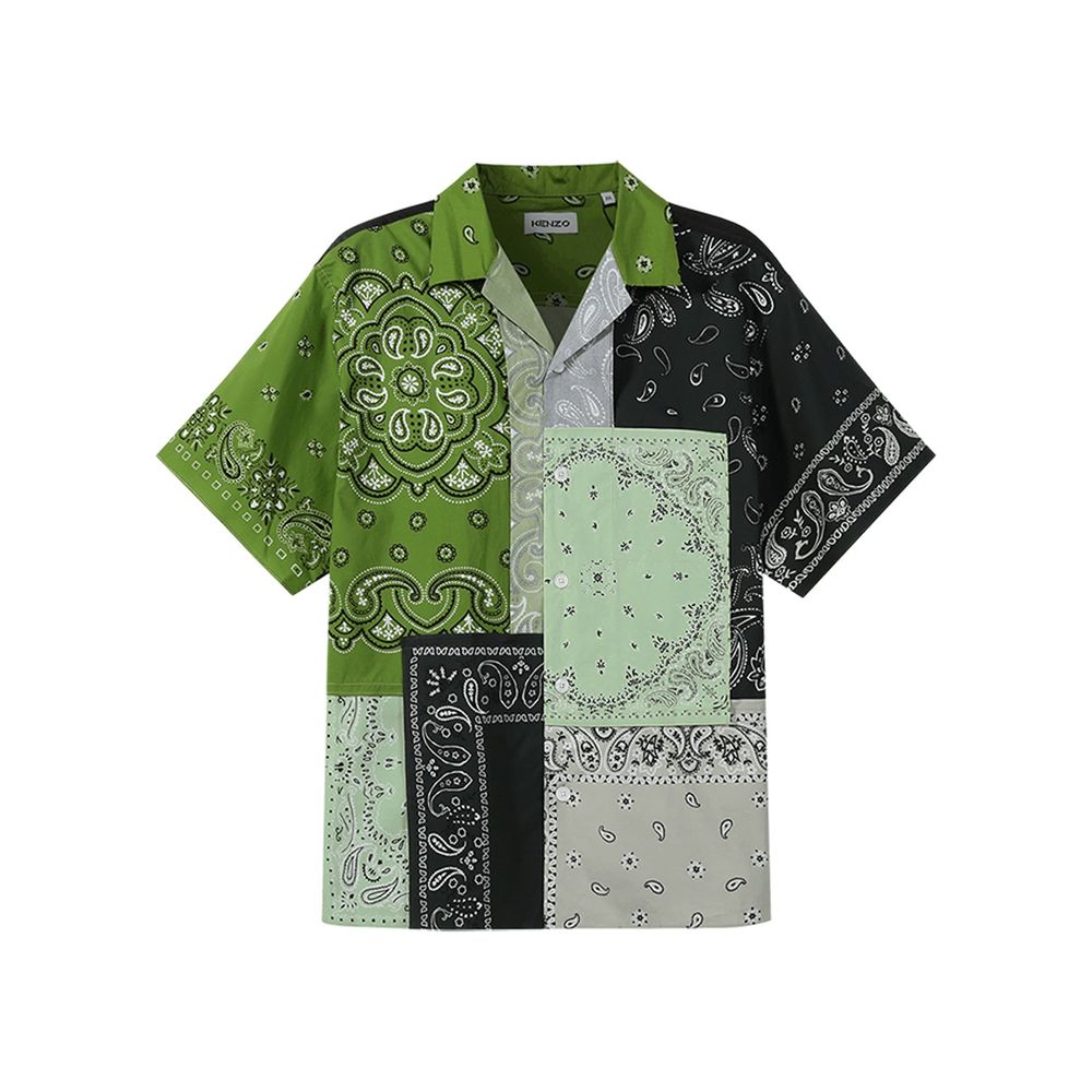 Patchwork Cotton Shirt-Kenzo-LabelTerrace.com