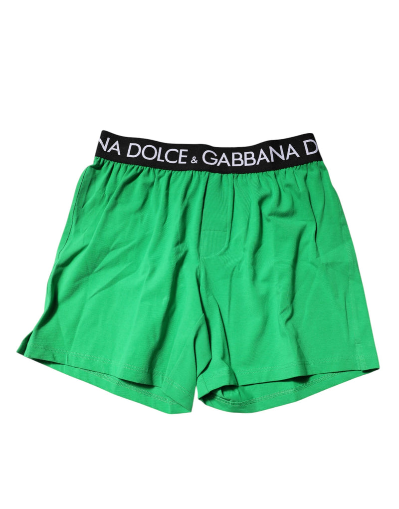 Green Cotton Regular Boxer Shorts Underwear-Dolce & Gabbana-LabelTerrace.com