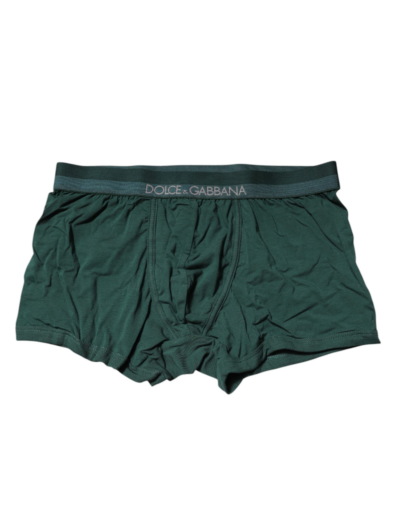 Green Cotton Regular Men Boxer Brief Underwear-Dolce & Gabbana-LabelTerrace.com