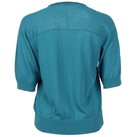 Green Cotton Sweater-Alpha Studio-LabelTerrace.com