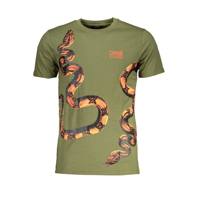 Green Cotton T-Shirt-Cavalli Class-LabelTerrace.com