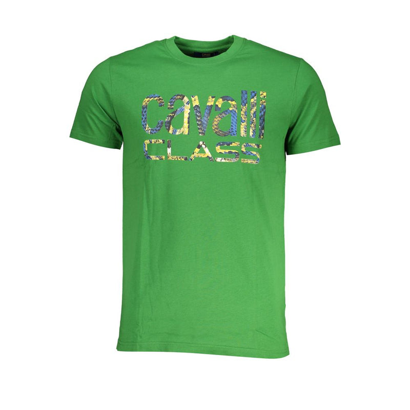 Green Cotton T-Shirt-Cavalli Class-LabelTerrace.com