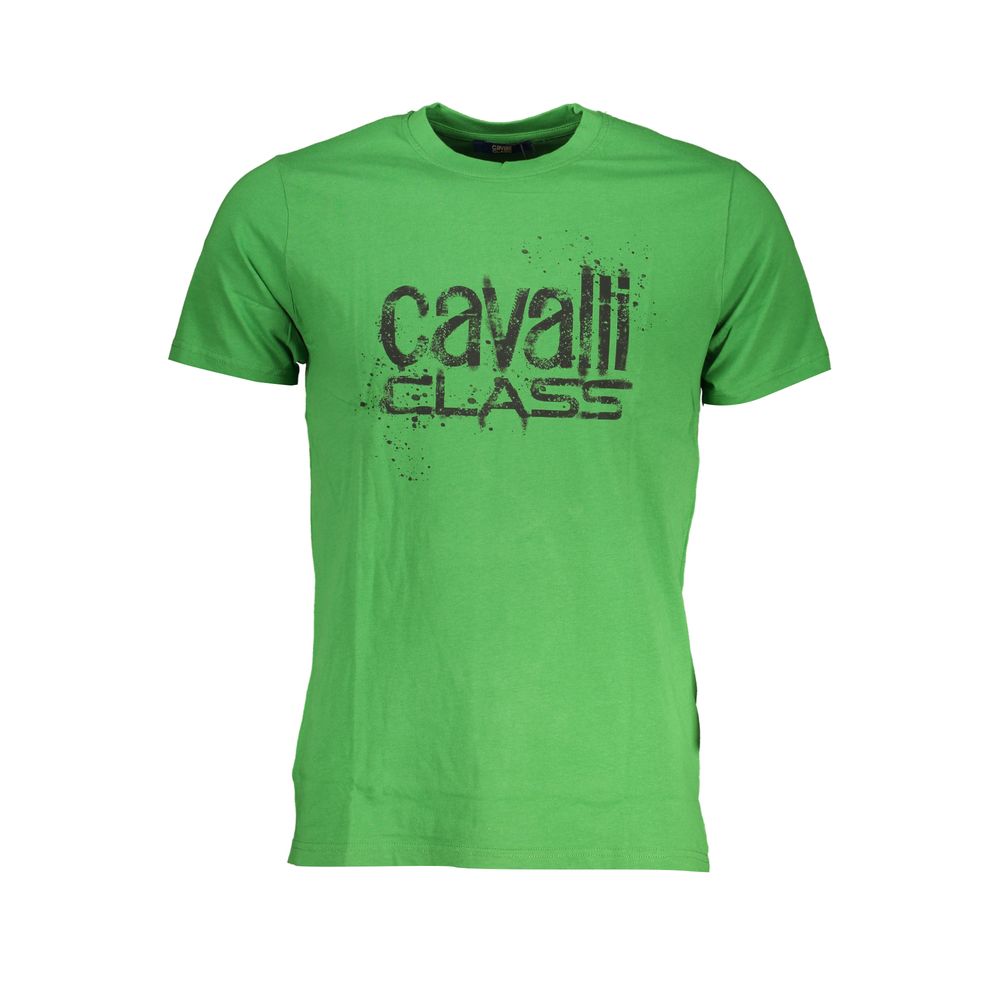 Green Cotton T-Shirt-Cavalli Class-LabelTerrace.com