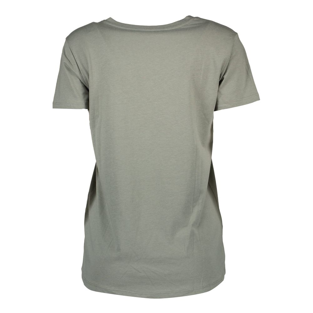 Green Cotton Women T-Shirt-Silvian Heach-LabelTerrace.com
