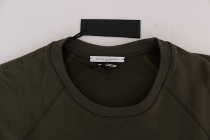 Green Crewneck Cotton Sweater-Daniele Alessandrini-LabelTerrace.com