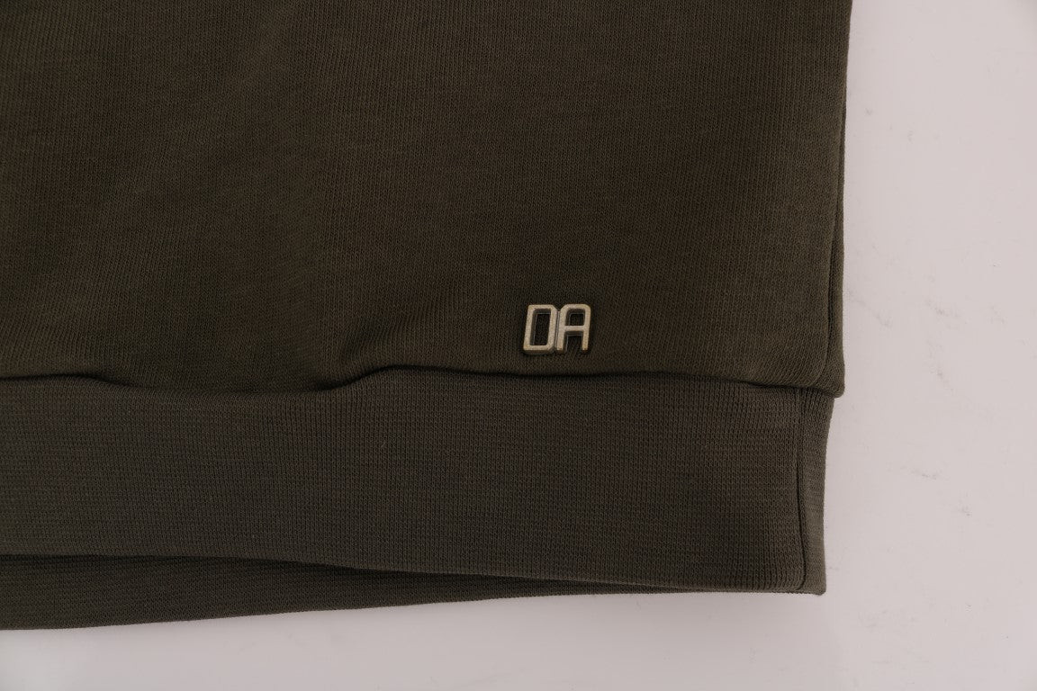Green Crewneck Cotton Sweater-Daniele Alessandrini-LabelTerrace.com