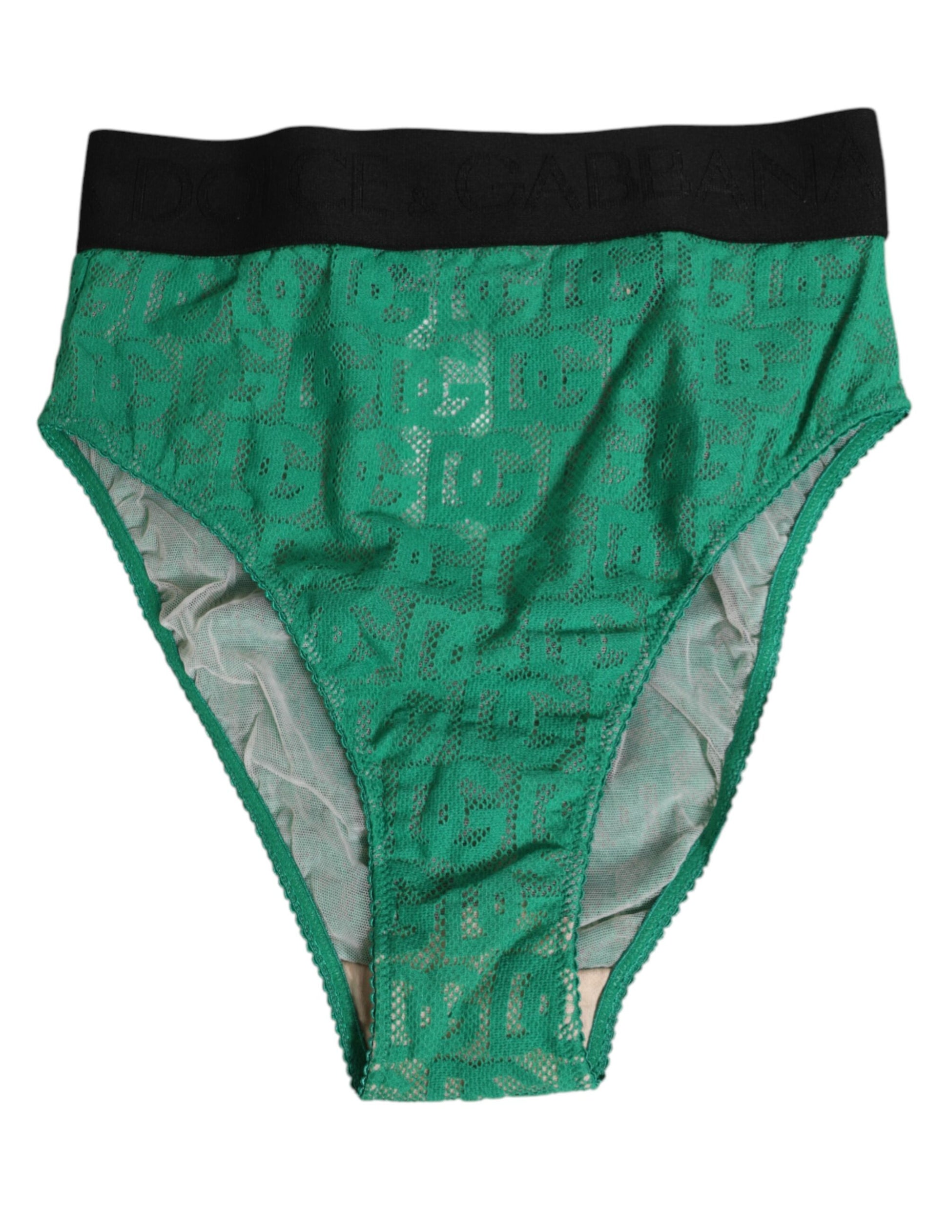 Green DG Logo Lace High Brief Panty Underwear