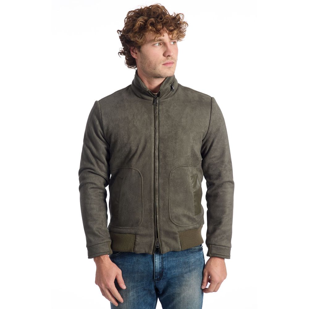 Green Eco Leather Men Jacket