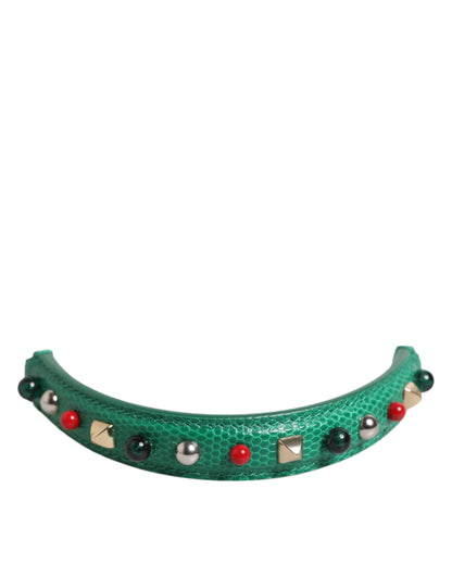 Green Embellished Leather Bag Handle Women Shoulder Strap-Dolce & Gabbana-LabelTerrace.com