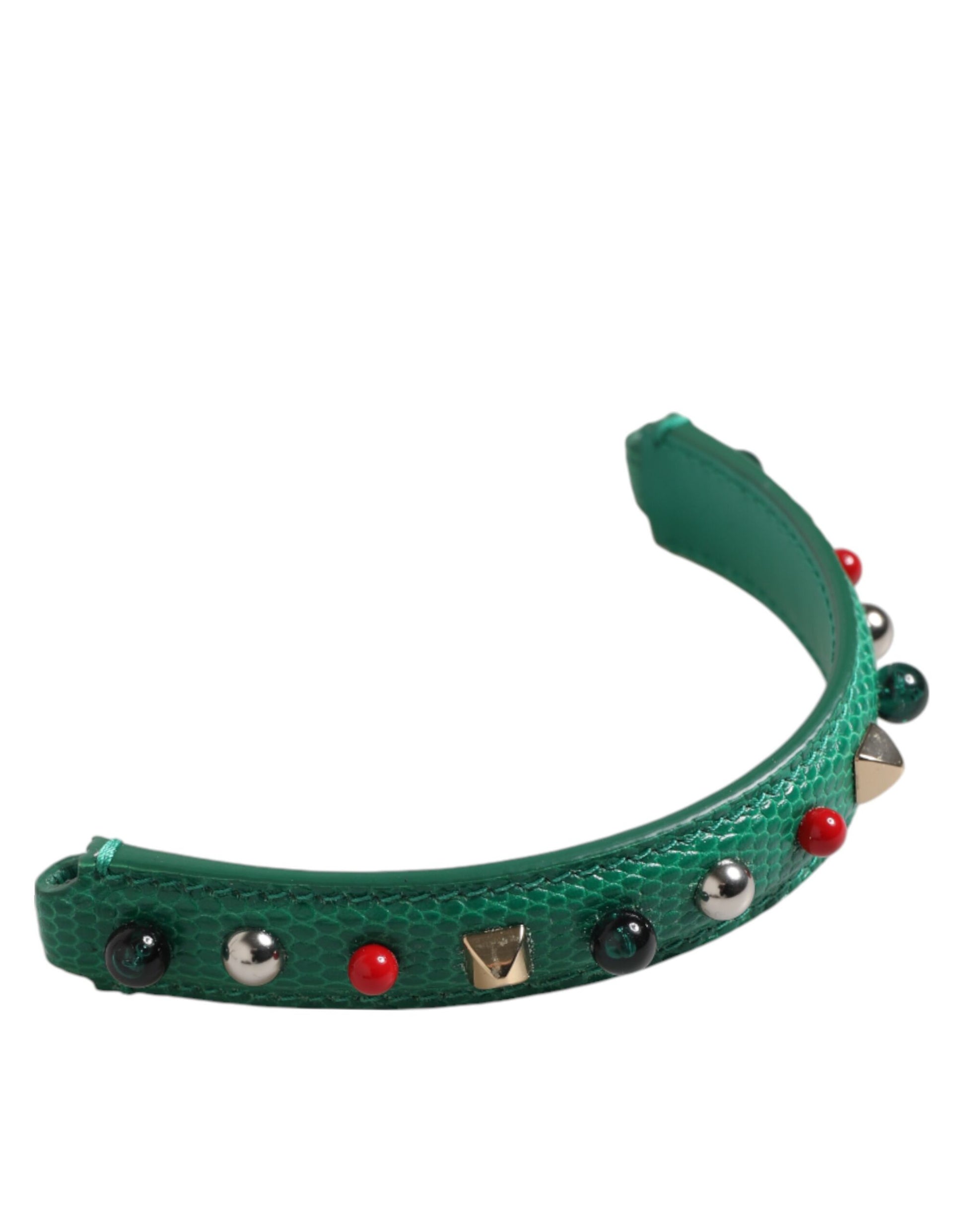 Green Embellished Leather Bag Handle Women Shoulder Strap-Dolce & Gabbana-LabelTerrace.com