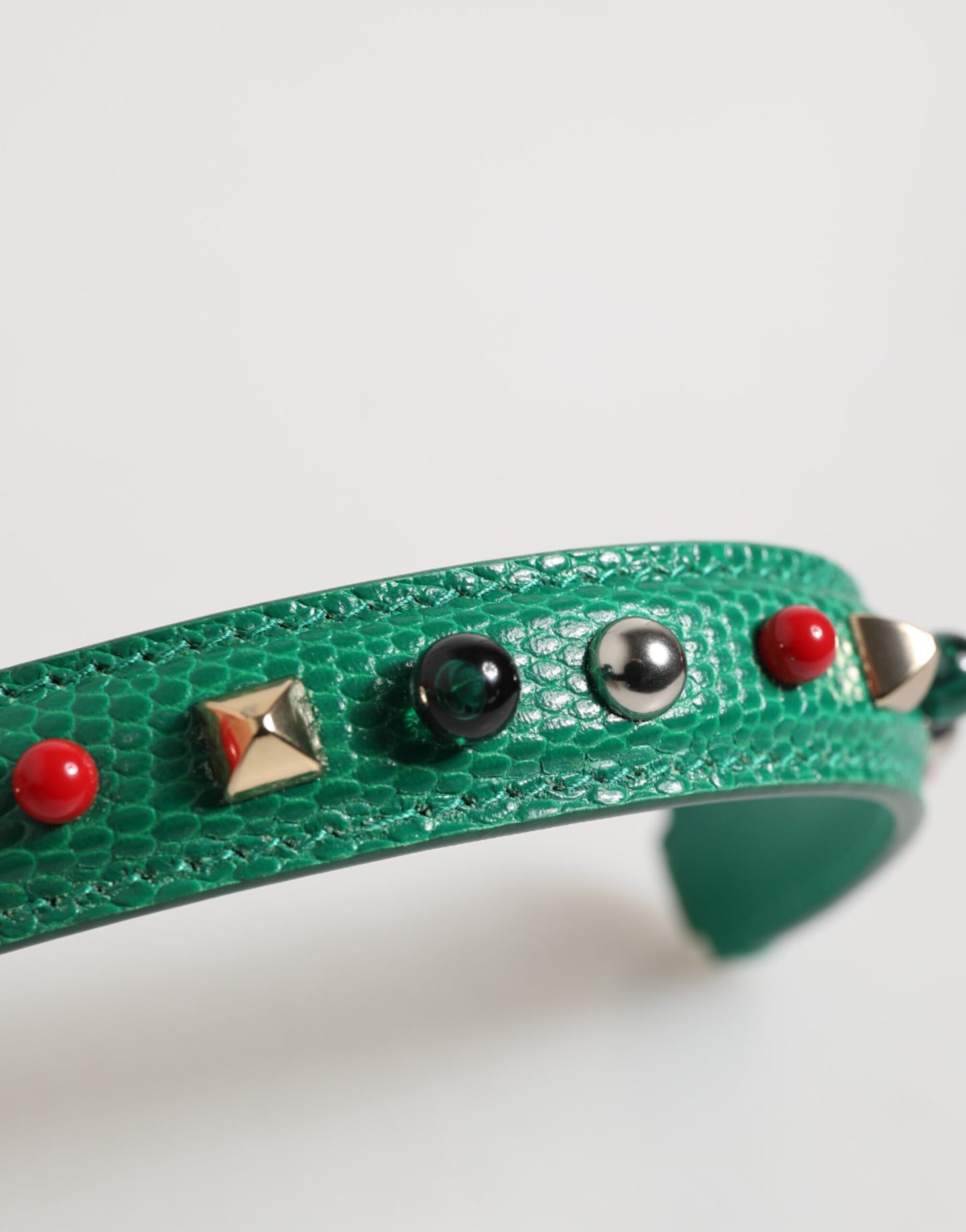 Green Embellished Leather Bag Handle Women Shoulder Strap-Dolce & Gabbana-LabelTerrace.com