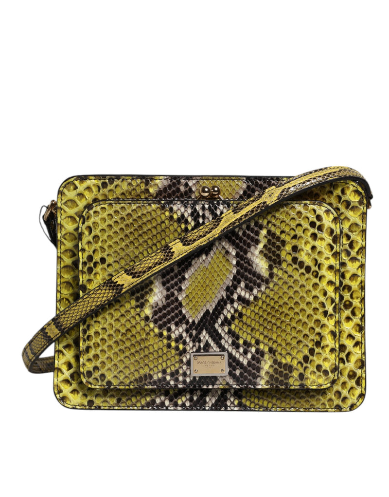 Green Exotic Leather DG Plaque Crossbody Clutch Bag-Dolce & Gabbana-LabelTerrace.com