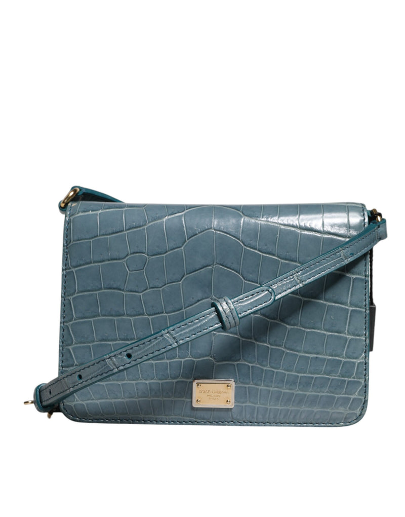 Green Exotic Leather DG Plaque Crossbody Mini Bag-Dolce & Gabbana-LabelTerrace.com