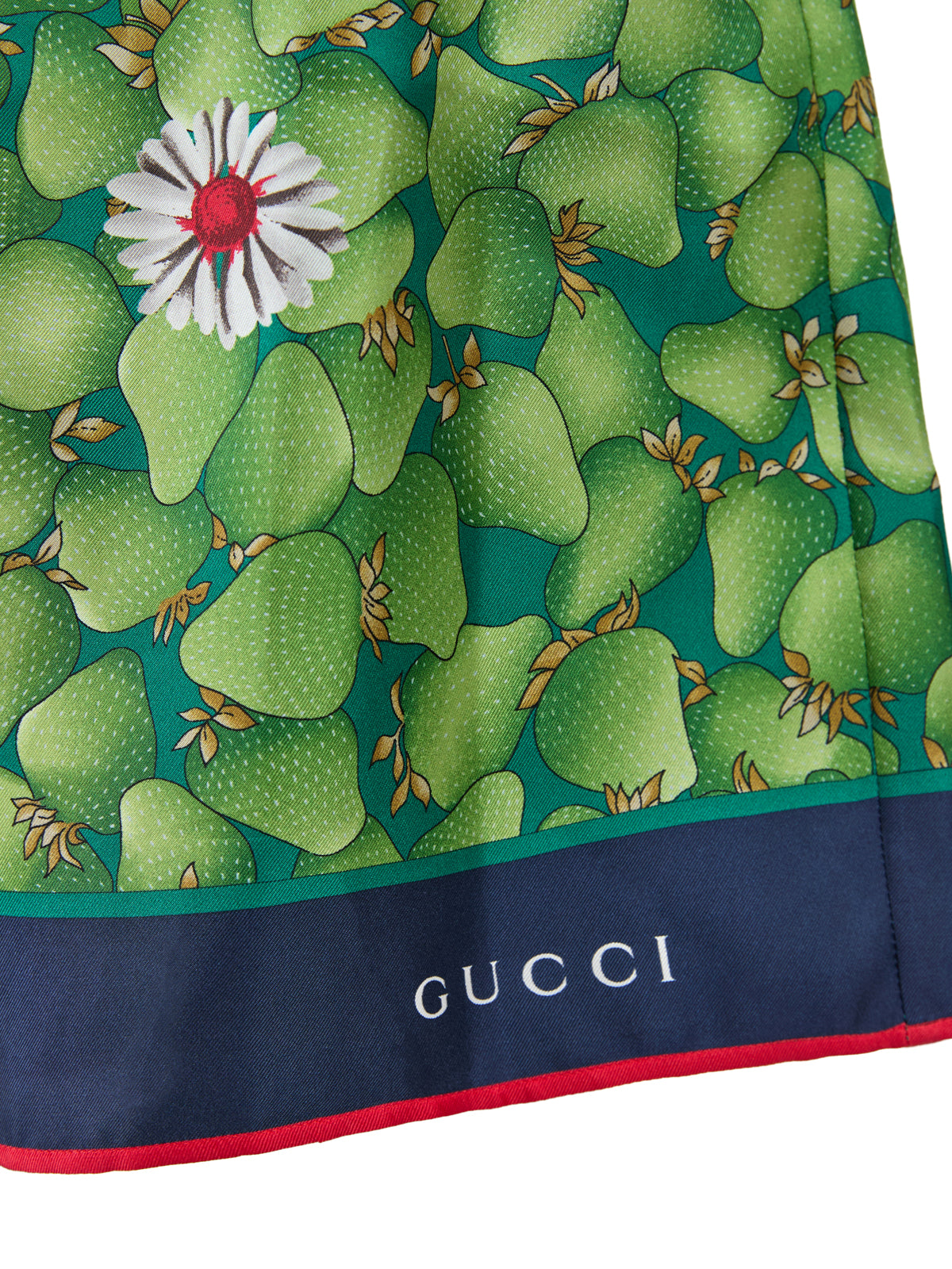 Green Flower Printed Silk Shorts-Gucci-LabelTerrace.com