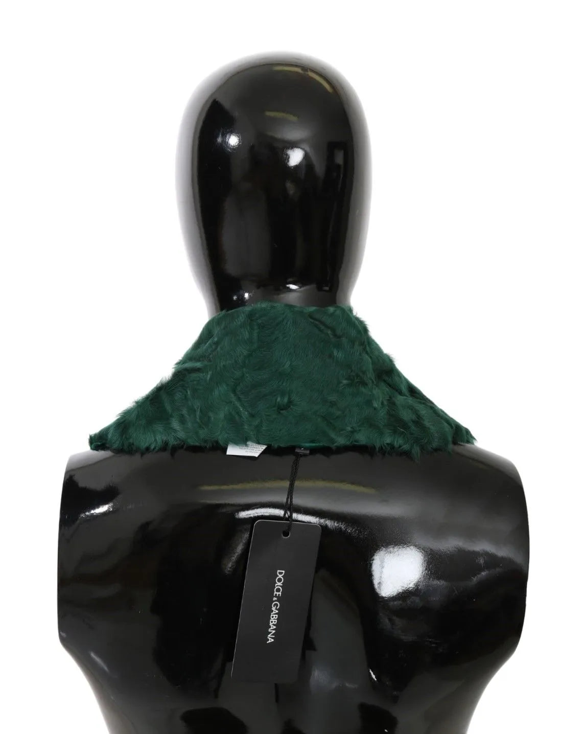 Green Fur Shoulder Collar Wrap Lambskin Scarf-Dolce & Gabbana-LabelTerrace.com