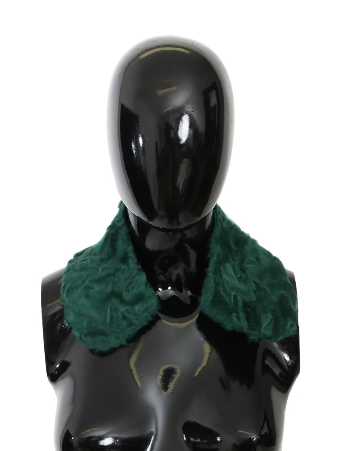 Green Fur Shoulder Collar Wrap Lambskin Scarf-Dolce & Gabbana-LabelTerrace.com