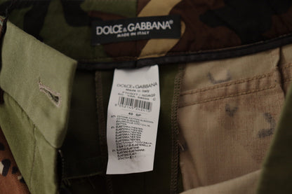 Green High Waist Hot Pants Cotton Army Shorts