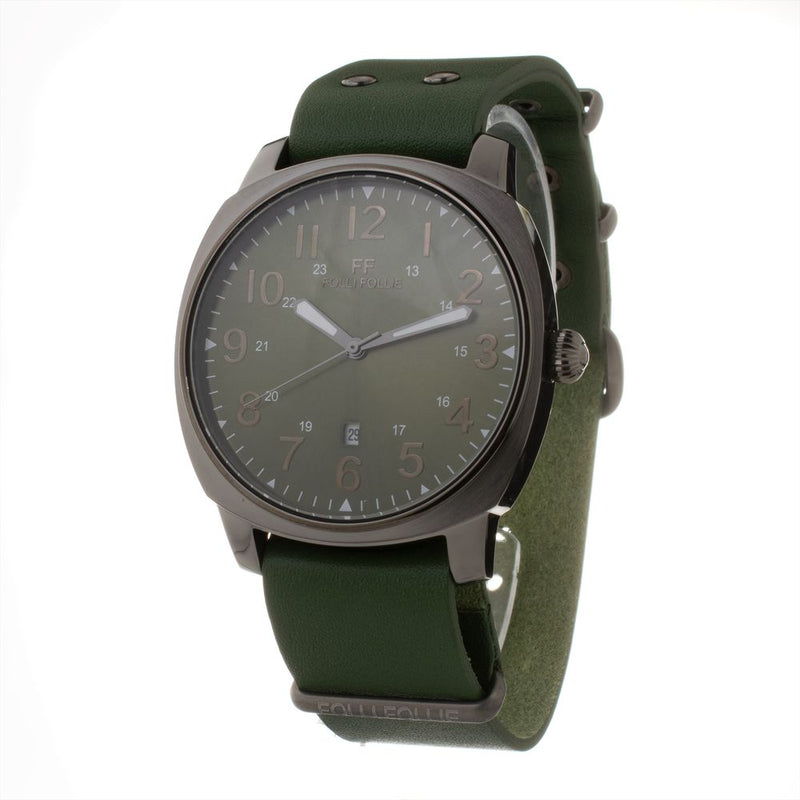 Green Leather Watch-Folli Follie-LabelTerrace.com