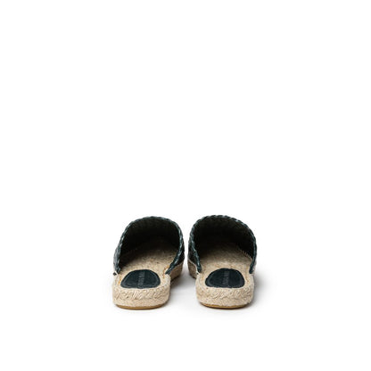 Green Leather Espadrilles