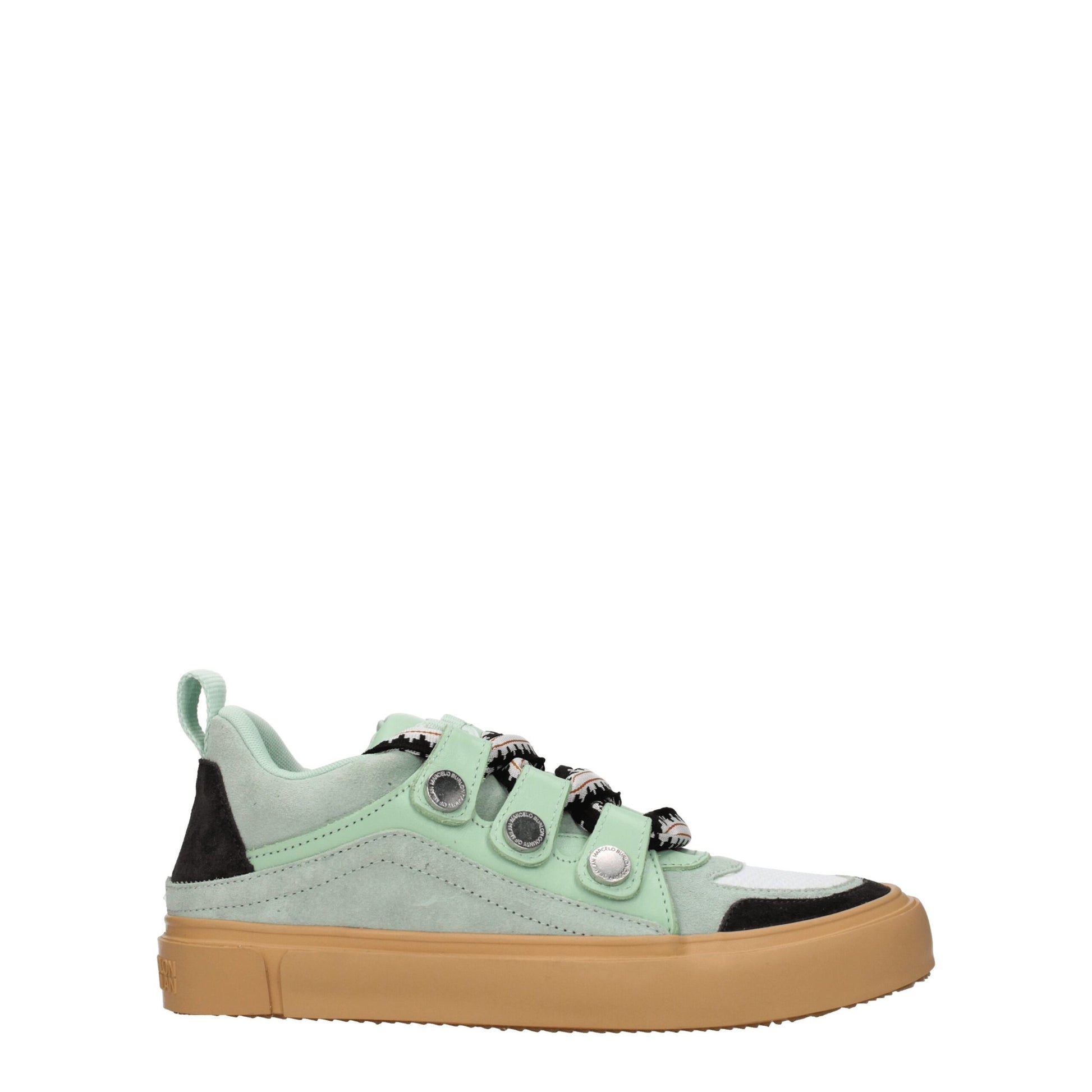Green Leather Low Top Sneakers-Marcelo Burlon-LabelTerrace.com