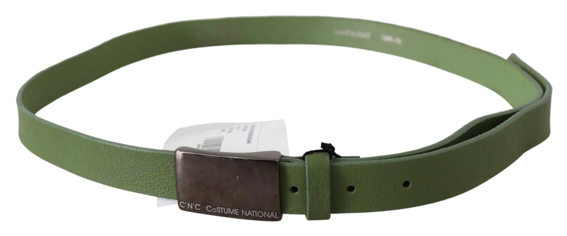 Green Leather Silver Buckle Waist Men Belt-Costume National-LabelTerrace.com