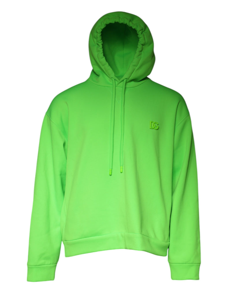 Green Logo Hooded Pullover Men Sweatshirt Sweater-Dolce & Gabbana-LabelTerrace.com