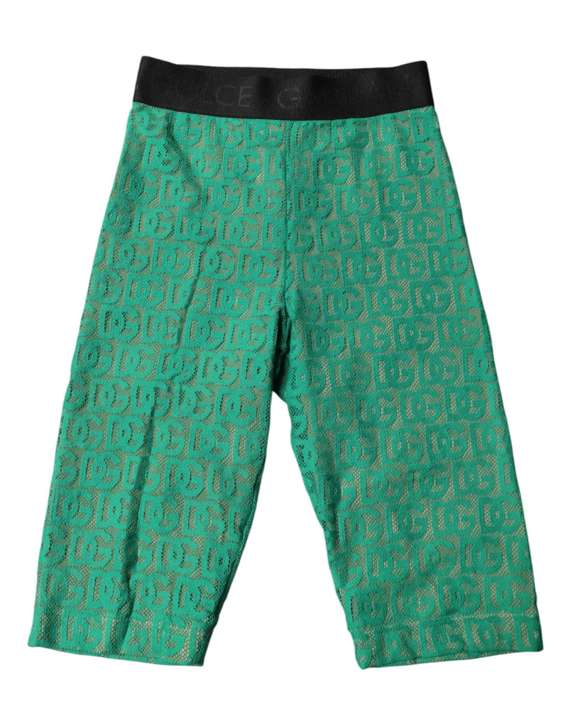 Green Logo Monogram Cropped Tights Underwear-Dolce & Gabbana-LabelTerrace.com