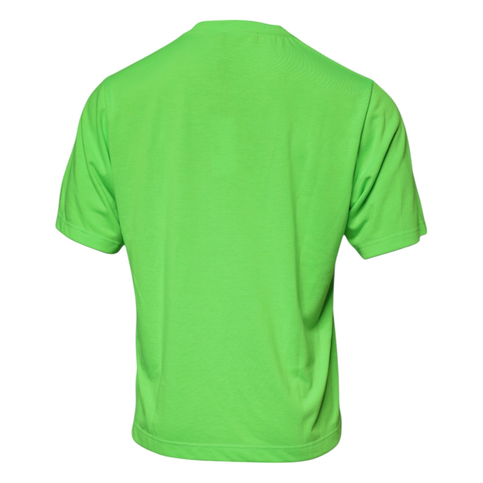 Green Logo Polyester Crew Neck T-shirt-Dolce & Gabbana-LabelTerrace.com