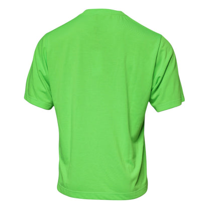 Green Logo Polyester Crew Neck T-shirt-Dolce & Gabbana-LabelTerrace.com