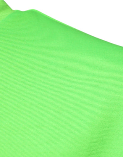 Green Logo Polyester Crew Neck T-shirt-Dolce & Gabbana-LabelTerrace.com