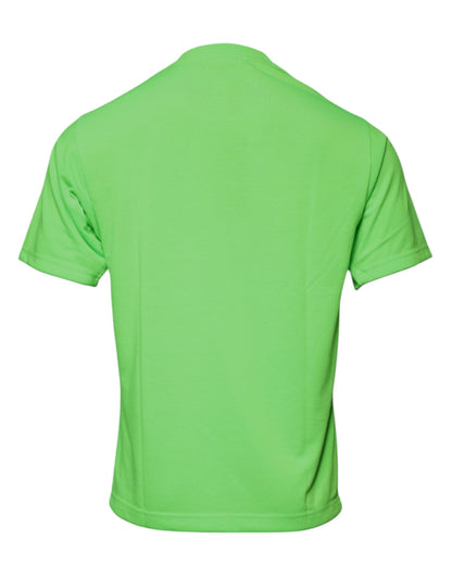 Green Logo Polyester Crew Neck T-shirt-Dolce & Gabbana-LabelTerrace.com