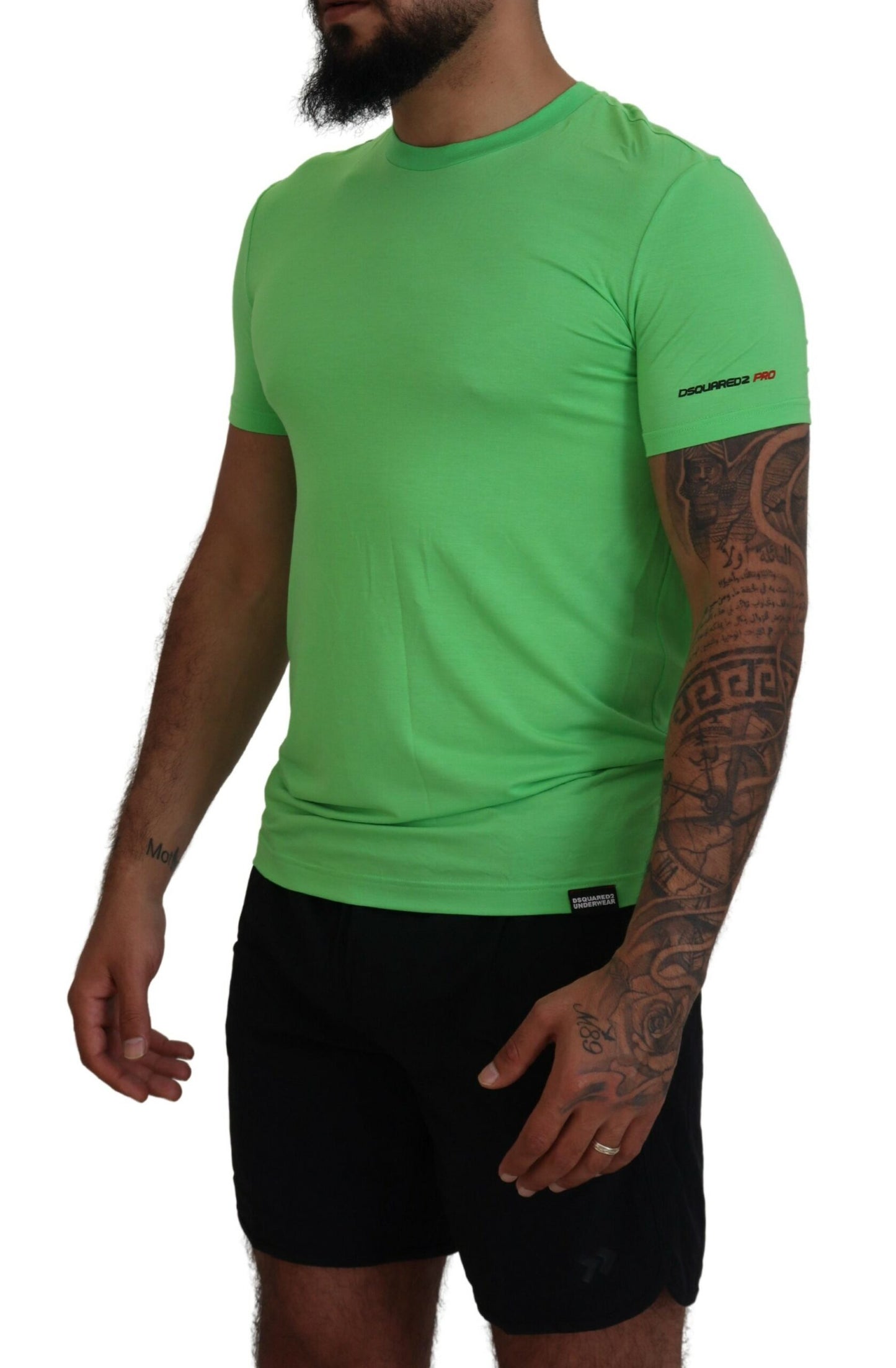 Green Modal Short Sleeves Crewneck T-shirt-Dsquared²-LabelTerrace.com