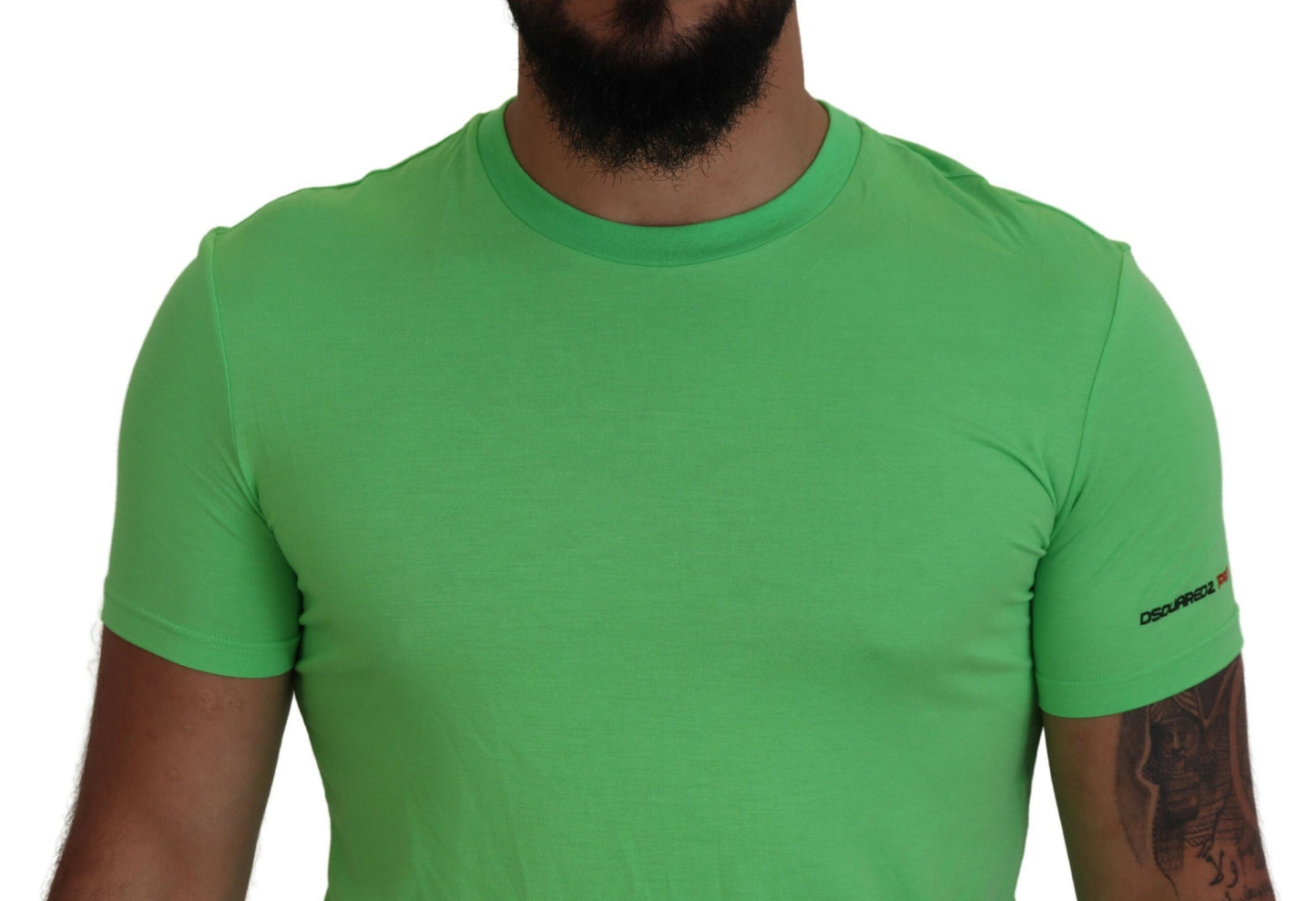 Green Modal Short Sleeves Crewneck T-shirt-Dsquared²-LabelTerrace.com